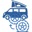 Renkaanvaihto + tasapainotus - Asuntoauto / Iso pakettiauto